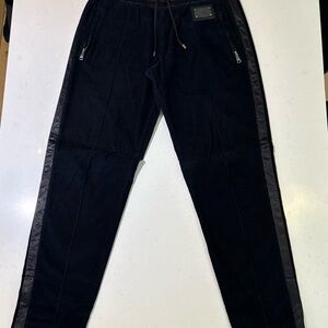 Dolce & Gabbana Navy Blue Corduroy Track Pants Joggers S-M